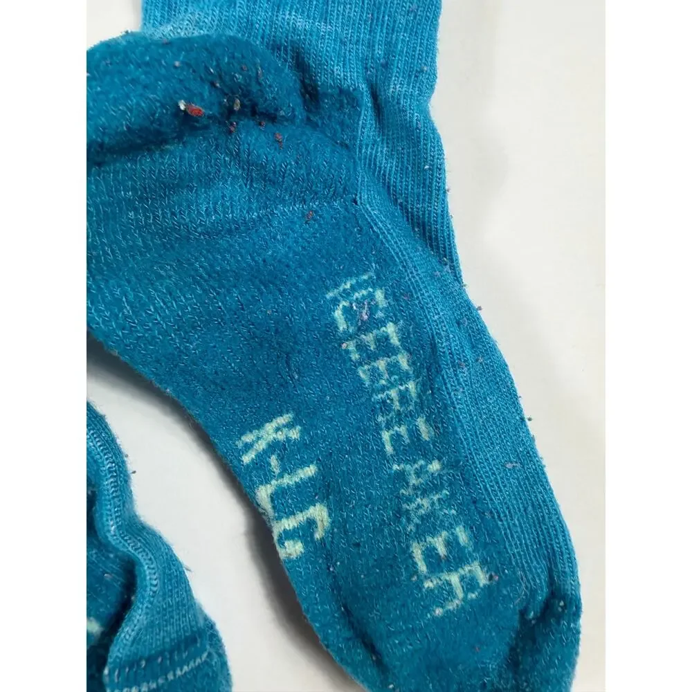 Icebreaker Kids Merino Wool Striped Crew Socks Blue Size Large shoe 12.5-1
